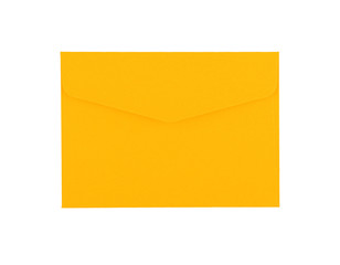 Yellow paper envelope isolated on white