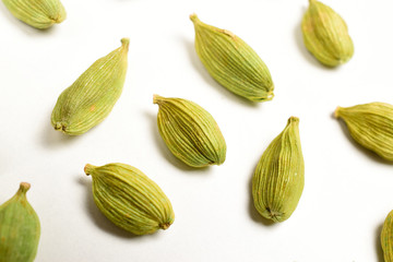cardamom closeup of white background