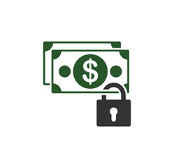 Money security related icon on background for graphic and web design. Simple illustration. Internet concept symbol for website button or mobile app.