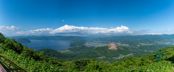 Fototapeta na wymiar View point of lake toya , Hokkaido , Japan