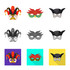 Vector illustration of luxury and celebration sign. Collection of luxury and hide vector icon for stock.