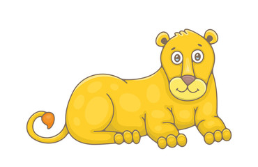 Lioness. isolated on white background