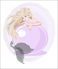 mermaid with a pearl