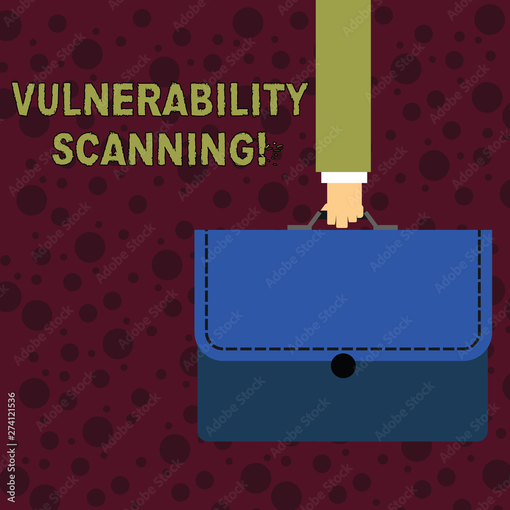 Poster conceptual hand writing showing vulnerability scanning. concept meaning check of the potential point