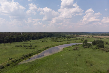 Fototapeta na wymiar Aerial view of the Berezina River