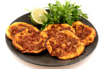 Lahmacun turkish pizza  traditional food 