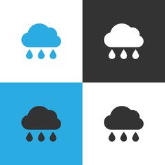 Set of four Cloud rain icon