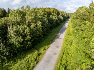 Aerial view of a hiking trail in Merlin Park