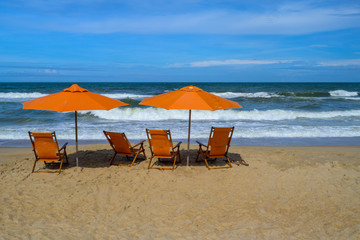 Beach Chairs and Umbrellas