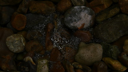 water droplets on stones