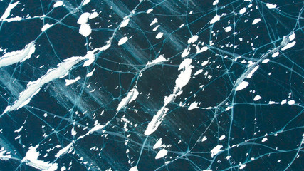 Close Footage of Iced Surface in Dark Blue Color