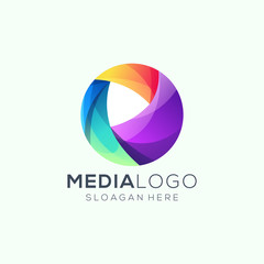 media logo design vector illustration