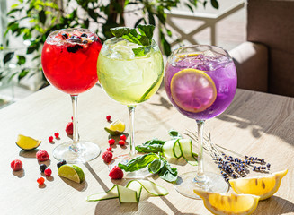 summer cocktails on the table