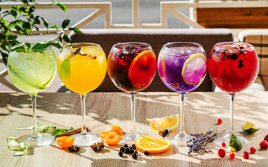 summer cocktails on the table