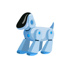 Robotic dog flat vector illustration