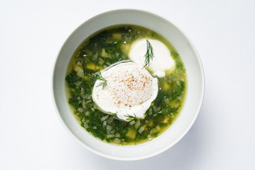 spring soup with nettle and egg