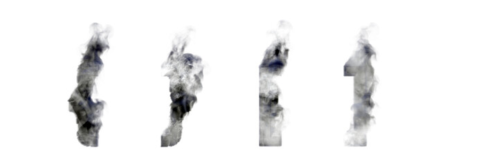 Magic gothic creative font, square brackets and braces of heavy smoke isolated on white background - 3D illustration of symbols