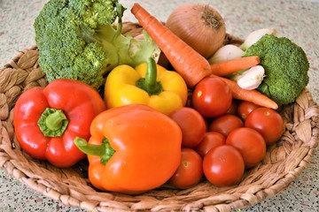 fresh vegetables in a basket