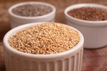Vegan Omega 3 Source. Sesame, Linseed and Chia seeds