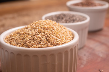 Vegan Omega 3 Source. Sesame, Linseed and Chia seeds