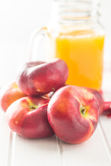 Ripe flat nectarines.