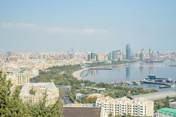 Baku aerial panoramic view of Baku, Azerbaijan