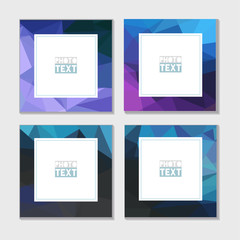 Abstract Art Styles. Decorative triangular vector template frames. Those photo frames you can use for kids picture, funny photos, card and memories. Scrapbook design concept. Insert your picture.