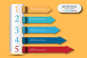 Presentation business infographic template with 5 options. Vector illustration.