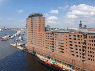 Hamburg city view from Elbphilharmonie