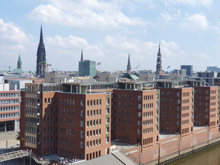Hamburg city view from Elbphilharmonie