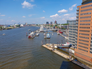 Hamburg city view from Elbphilharmonie