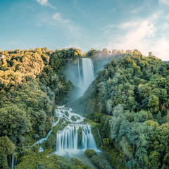 Marmore Waterfall in Umbria in long exposure