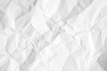 empty white crumpled paper, gray texture background