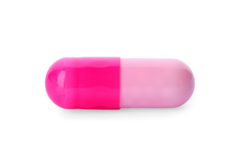 Color pill isolated on white. Medical treatment