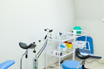 gynecological chair. medical equipment. doctor's office. medical Center. medical checkup