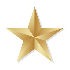 Golden 3d star vector .