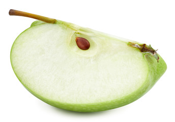 Green apples slice isolated on white