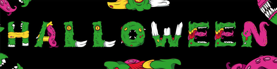 Halloween party, science fiction font