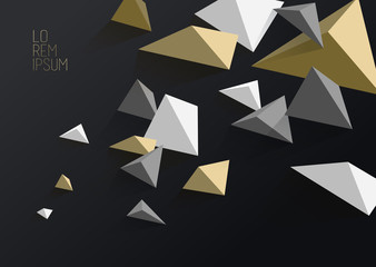 Golden colored abstract vector background template.