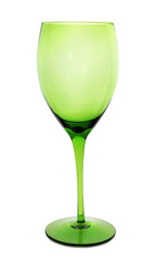 Color clear empty wine glass isolated on white