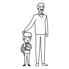 happy student boy with male teacher