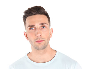 Fototapeta premium Portret przystojny mężczyzna na białym tle