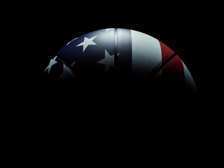 Basketball ball colored like united states flag
