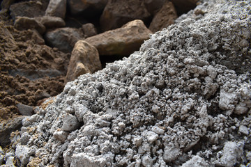 Dirt and gravel pile, outdoors
