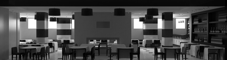 restaurant, interior visualization, 3D illustration