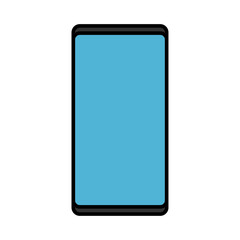 Vector illustration of a modern digital digital smart rectangular smartphone mobile phone icon with isolated on white background. Concept: computer digital technologies