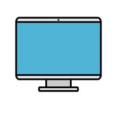 Vector illustration icon of a modern digital digital smart rectangular computer with monitor, laptop isolated on white background. Concept: computer digital technologies