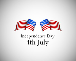 USA 4th July Independence Day Wavy Flag Cover Text