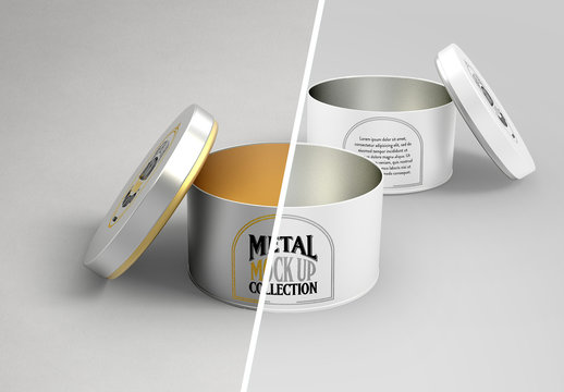 Metal Can Plug Cap Pair Mockup