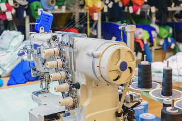 fragment of a sewing workshop with various equipment